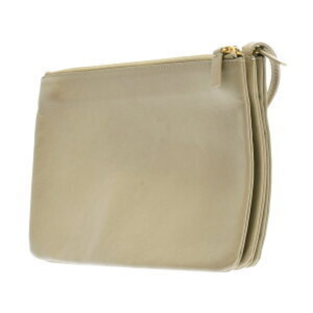 Celine Trio Shoulder Bag Greige Gray Leather - Picture 2 of 9
